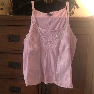 American Eagle Outfitters Light Purple lavender eyelet Lace Tank Top